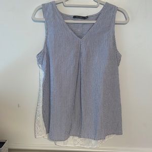Size Medium blue and white striped tank top from Doe & Rae